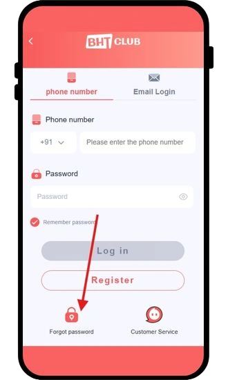 click on forgot password