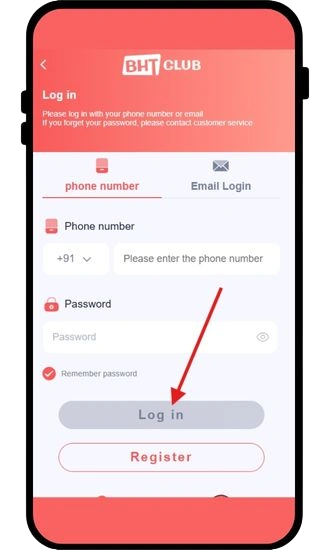 click on login button