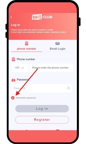 click on remember password