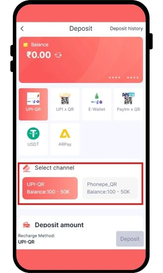 Select payment channel